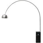 Iconic Arc Floor Lamp - Brushed Nickel / Black / Chrome
