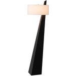 Obelisk Floor Lamp - Dark Walnut / White