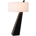 Obelisk Table Lamp - Dark Walnut / White