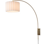 Scalloped Arc Wall Light - Weathered Brass / White Linen