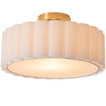 Scalloped Ceiling Light - Weathered Brass / Frosted