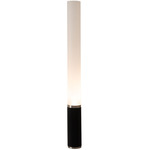 Tambo Cylindro Floor Lamp - Satin Nickel / Black Oak / Frosted