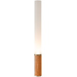 Tambo Cylindro Floor Lamp - Weathered Brass / Natural Ash / Frosted
