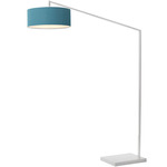 Stretch Arc Floor Lamp - White / Turquoise / Turquoise
