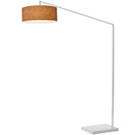 Stretch Arc Floor Lamp - White / Burlap / Burlap