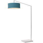Stretch Arc Floor Lamp - White / Turquoise / Turquoise