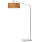 Stretch Arc Floor Lamp - White / Burlap / Burlap