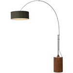 Tambo Arc Floor Lamp - Satin Nickel / Dark Walnut / Black