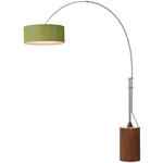 Tambo Arc Floor Lamp - Satin Nickel / Dark Walnut / Avocado
