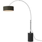 Tambo Arc Floor Lamp - Satin Nickel / Black Oak / Black