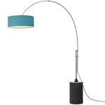 Tambo Arc Floor Lamp - Satin Nickel / Black Oak / Turquoise