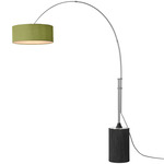 Tambo Arc Floor Lamp - Satin Nickel / Black Oak / Avocado