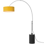 Tambo Arc Floor Lamp - Satin Nickel / Black Oak / Mustard