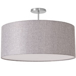 Stretch Semi Flush Ceiling Light - Satin Nickel / Cashmere Grey