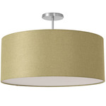 Stretch Semi Flush Ceiling Light - Satin Nickel / Avocado