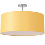 Stretch Semi Flush Ceiling Light - Satin Nickel / Mustard