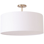 Stretch Semi Flush Ceiling Light - Weathered Brass / White