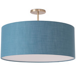 Stretch Semi Flush Ceiling Light - Weathered Brass / Turquoise