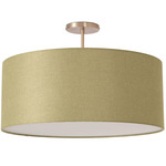 Stretch Semi Flush Ceiling Light - Weathered Brass / Avocado
