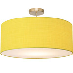 Stretch Semi Flush Ceiling Light - Weathered Brass / Mustard