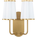 Belinder Scalloped Wall Sconce - Aged Brass / White