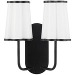 Belinder Scalloped Wall Sconce - Matte Black / White