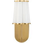Belinder Scalloped Wall Sconce - Aged Brass / White