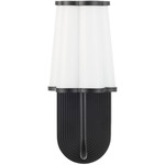 Belinder Scalloped Wall Sconce - Matte Black / White