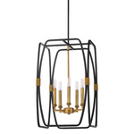 Bishop Foyer Pendant - Brushed Brass / Matte Black