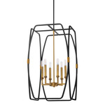 Bishop Foyer Pendant - Brushed Brass / Matte Black
