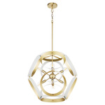 Domain Pendant - Aged Brass / Studio White