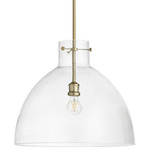 Fort Worth Clear Seeded Dome Pendant - Aged Brass / Clear Seeded