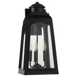 Francis Outdoor Wall Light - Matte Black / Clear