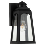 Francis Outdoor Wall Light - Matte Black / Clear