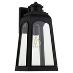 Francis Outdoor Wall Light - Matte Black / Clear