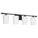 Goodwin Bathroom Vanity Light - Matte Black / Opal