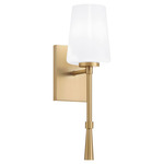 Goodwin Tall Wall Sconce - Aged Brass / Opal