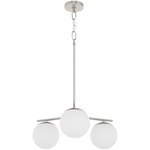 Jasper Chandelier - Satin Nickel / White