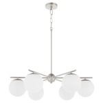 Jasper Chandelier - Satin Nickel / White
