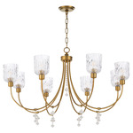 Meriam Chandelier - Brushed Brass / Clear