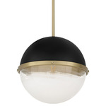 Milk Glass Sphere Pendant - Aged Brass / Black / Milk