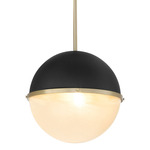Milk Glass Sphere Pendant - Aged Brass / Black / Milk