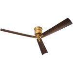 Osprey Hugger Ceiling Fan - Brushed Brass / Walnut