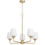 Raymond Chandelier - Aged Brass / Opal