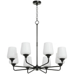 Raymond Chandelier - Matte Black / Opal