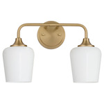 Raymond Bathroom Vanity Light - Aged Brass / Opal