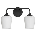 Raymond Bathroom Vanity Light - Matte Black / Opal