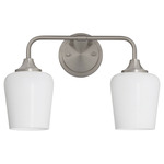 Raymond Bathroom Vanity Light - Satin Nickel / Opal