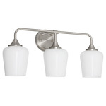 Raymond Bathroom Vanity Light - Satin Nickel / Opal