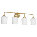 Raymond Bathroom Vanity Light - Aged Brass / Opal